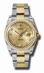 Rolex Datejust Champagne Jubilee Dial Automatic Stainless Steel and 18kt Yellow Gold Ladies Watch 116243CJDO