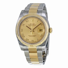 Rolex Datejust Champagne Roman Oyster Bracelet Two Tone Men's Watch 1162333CRO