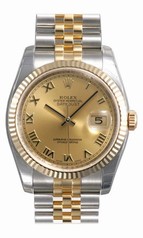 Rolex Datejust Copper Roman Dial Jubilee Bracelet Two Tone Men's Watch 116233CORJ