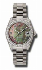 Rolex Datejust Dark Mother of Pearl Dial Automatic White Gold Ladies Watch 178159BKMRP