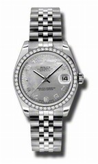 Rolex Datejust Goldust Mother of Pearl Diamond Dial 18kt White Gold Diamond Bezel Ladies Watch 178384WGDMADJ
