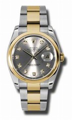 Rolex Datejust Grey Dial Automatic Stainless Steel and 18K Yellow Gold Men's Watch 116203GYDO