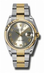 Rolex Datejust Grey Dial Automatic Stainless Steel and 18kt Yellow Gold Men's Watch 116233GRO