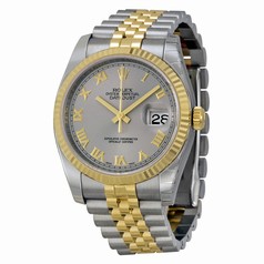 Rolex Datejust Grey Dial Automatic Stainless Steel and 18kt Yellow Gold Men's Watch 116233GYRJ