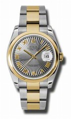 Rolex Datejust Grey Sunburst Dial Automatic Stainless Steel and 18K Yellow Gold Men's Watch 116203GSBRO