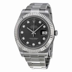 Rolex Datejust II Automatic Diamond Rhodium Dial Stainless Steel Men's Watch 116334