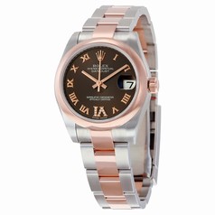 Rolex Datejust Lady 31 Automatic Chocolate with Diamonds Dial Stainless Steel and Rose Gold Ladies Watch 178241CHRDO