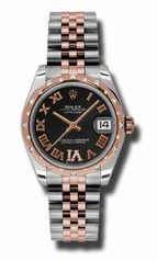 Rolex Datejust Black Dial Automatic Stainless Steel with 18kt Pink Gold Ladies Watch 178341BKRDJ