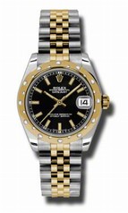 Rolex Datejust Automatic Stainless Steel and 18kt Yellow Gold Ladies Watch 178343BKSJ
