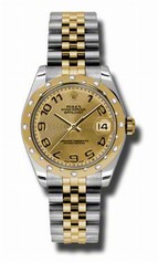 Rolex Datejust Champagne Dial Automatic Stainless Steel and 18kt Yellow Gold Ladies Watch 178343CCAJ
