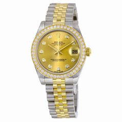 Rolex Datejust Lady 31 Champagne Dial 18 Carat Yellow Gold Automatic Ladies Watch 178383CDJ