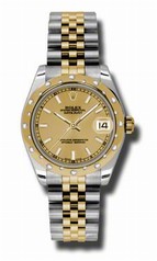 Rolex Datejust Champagne Dial Automatic Stainless Steel and 18kt Yellow Gold Ladies Watch 178343CSJ