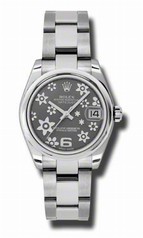Rolex Datejust Foral Rhodium Dial Automatic Steel Ladies Watch 178240RFO