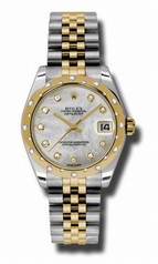 Rolex Datejust Grey Dial Automatic Stainless Steel and 18kt Yellow Gold Ladies Watch 178343MDJ