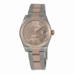 Rolex Datejust Lady 31 Pink Raised Floral Motif Dial 18k Rose Gold Automatic Ladies Watch 178241PFAO