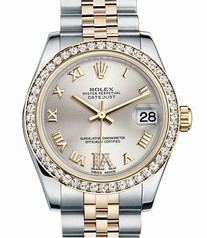 Rolex Datejust Lady 31 Silver Dial 18 Carat Yellow Gold and Stainless Steel Automatic Ladies Watch 178383SRDJ