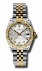 Rolex Datejust Silver Jubilee Dial Automatic Stainless Steel and 18kt Yellow Gold Ladies Watch 178343SJDJ