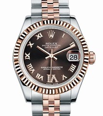 Rolex Datejust Lady Chrocolate Diamond Dial Steel and 18K Everose Gold Automatic Watch 178271CHRDJ