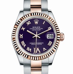Rolex Datejust Lady Purple Dial Steel and Everose Gold Automatic Watch 178271PURDO