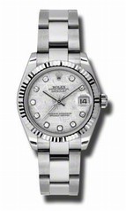 Rolex Datejust Meteorite Dial White Gold Bezel Automatic Steel Ladies Watch 178274MTDO