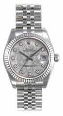 Rolex Datejust Meteorite Diamond Dial Jubilee Bracelet 18k White Gold Fluted Bezel Unisex Watch 178274MTDJ