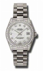 Rolex Datejust Mother Of Pearl Automatic 18kt White Gold President Ladies Watch 178159MDP
