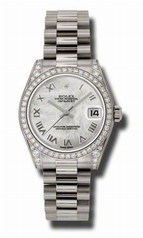 Rolex Datejust Mother of Pearl Automatic 18kt White Gold President Ladies Watch 178159MRP