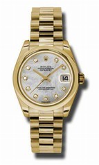 Rolex Datejust mother of pearl Automatic 18kt Yellow Gold President Ladies Watch 178248MDP