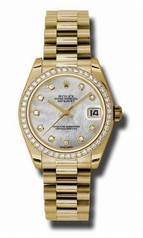 Rolex datejust Mother of Pearl Automatic 18kt Yellow Gold President Ladies Watch 178288MDP