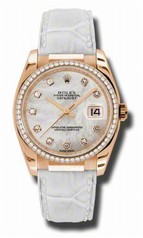 Rolex Datejust Mother of Pearl Automatic White Leather Strap Ladies Watch 116185MDL