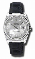 Rolex Datejust Mother of Pearl Dial Automatic Leather Ladies Watch 116189MDL