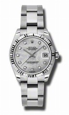 Rolex Datejust Mother of Pearl Dial White Gold Bezel Automatic Steel Ladies Watch 178274MDO