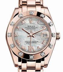 Rolex Datejust Mother of Pearl Diamond 18K Everose Gold Ladies Watch 81315MDPM