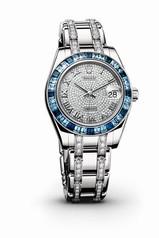 Rolex Datejust Pearlmaster Diamond Pave Dial 18kt White Gold Ladies Watch 81349CRRDPM