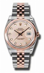 Rolex Datejust Pink Champagne Dial Automatic Stainless Steel With 18kt Pink Gold Men's Watch 116201CDJ