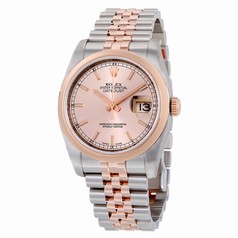 Rolex Datejust Pink Dial Automatic Stainless Steel with 18kt Pink Gold Men's Watch 116201CSJ