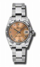Rolex Datejust Pink Dial Automatic White Gold Bezel Steel Ladies Watch 178274PRO