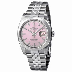 Rolex Datejust Pink Dial Stainless Steel Jubilee Bracelet Men's Watch 116200PSJ