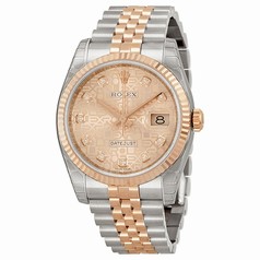 Rolex Datejust Pink Jubilee Diamond Dial Fluted 18kt Rose Gold Bezel Jubilee Bracelet Men's Watch 116231PJDJ