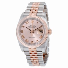 Rolex Datejust Pink Roman Dial Fluted 18k Rose Gold Bezel Jubilee Bracelet Men's Watch 116231PRJ