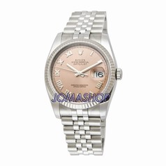 Rolex Datejust Pink Roman Dial Jubilee Bracelet Fluted Bezel Men's Watch 116234PRJ