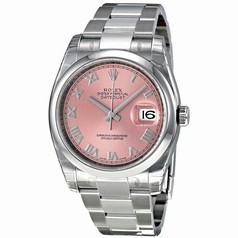 Rolex Datejust Pink Roman Dial Oyster Bracelet Men's Watch 116200PRO