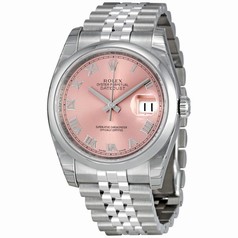 Rolex Datejust Pink Roman Numeral Dial Stainless Steel Men's Watch 116200PRJ