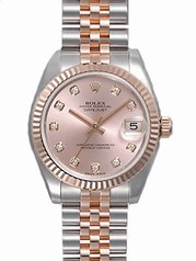 Rolex Datejust Rose Diamond Dial Jubilee Bracelet Two Tone Unisex Watch 178271RDJ
