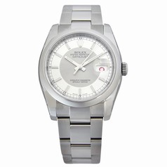 Rolex Datejust Silver and Rhodium Index Dial Oyster Bracelet Men's Watch 116200SRSO