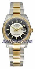 Rolex Datejust Silver Center Black Index Dial Oyster Bracelet Two Tone Men's Watch 116233BKSSO