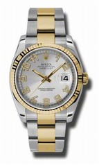 Rolex Datejust Silver Concentric Dial Automatic Stainless Steel and 18kt Yellow Gold Men's Watch 116233SCAO
