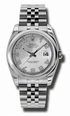 Rolex Datejust Silver Concentric Dial Stainless Steel Jubilee Men's Watch 116200SCAJ