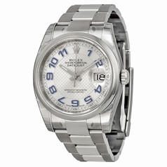 Rolex Datejust Silver Deco Dial Stainless Steel Oyster Automatic Watch 116200SDBLAO