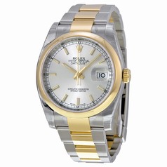 Rolex Datejust Silver Dial Automatic Stainless Steel and 18K Yellow Gold Men's Watch 116203SSO